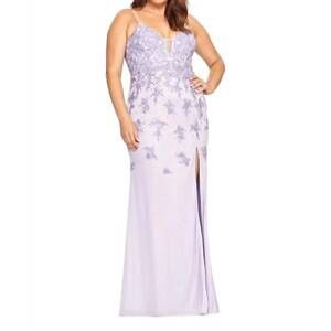 NEW FAVIANA lace tulle gown in periwinkle